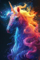 Obraz na płótnie Canvas Bright and colorful image of a unicorn.