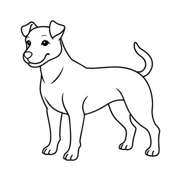 Dog illustration coloring page for kids