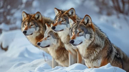  the camaraderie of a pack of arctic wolves against a backdrop of snow-covered tundra, showcasing their social dynamics in the frozen wilderness © Tina