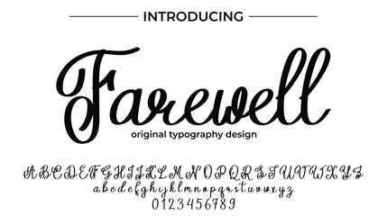 Farewell Font Stylish brush painted an uppercase vector letters, alphabet, typeface
