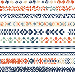 Decorative border pattern , flat style.