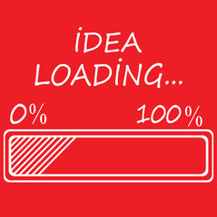 Idea loading concept with light bulb and loading bar. Big idea, innovation and creativity. Vector illustration.