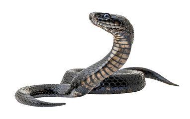Naklejka premium Black-necked Spitting Cobra in Motion On Transparent Background.