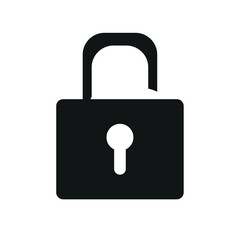 Lock Icon in trendy flat style isolated on white background. Security symbol for website design, logo, app, user interface. vector illustration,