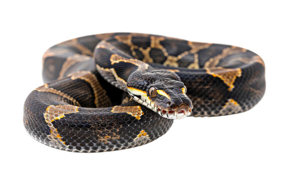 The Flow of the Black-headed Python On Transparent Background.