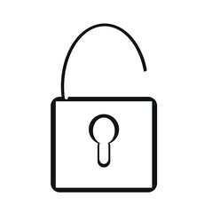 Lock Icon in trendy flat style isolated on white background. Security symbol for website design, logo, app, user interface. vector illustration,