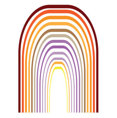 retro rainbow element vector icon white background