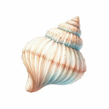 Collecting seashells. watercolor illustration, Perfect for nursery art,  illustration of seashell isolated on white background.