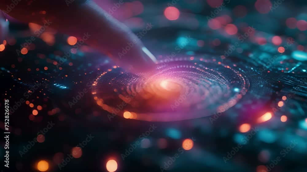 Poster a micro view of a fingerprint scanner being set up adding a futuristic touch to the homes security s