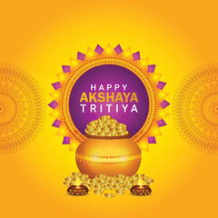 Happy akshaya tritiya celebration greeting card