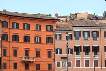 Fototapeta na wymiar Piazza Navona Square Colorful Building Facades in Rome, Italy