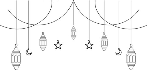 Hanging Islamic Lantern Border