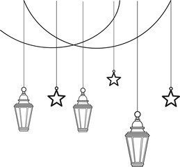 Hanging Islamic Lantern Border