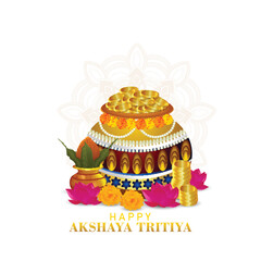 Happy akshaya tritiya celebration greeting card