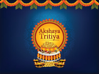 Happy akshaya tritiya celebration greeting card
