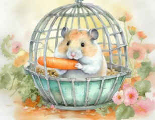 Hamster with a carrot