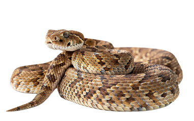 Eastern Diamondback Rattlesnake in Intricate Motion On Transparent Background.