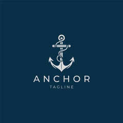 Fototapeta premium Anchor logo design icon vector