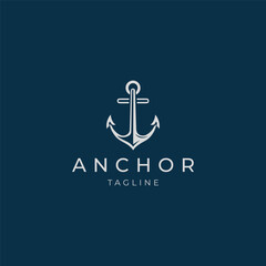 Anchor logo design icon vector