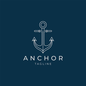 Anchor logo design icon vector