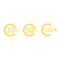 UV protection vector icon on white