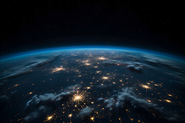 planet earth view from space, space station view - obrazy, fototapety, plakaty