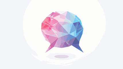 Low poly sphere speech bubble logo. Vector design temp