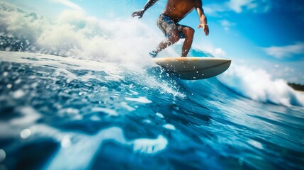 Surfer Catching the Waves at Sea. Generative ai