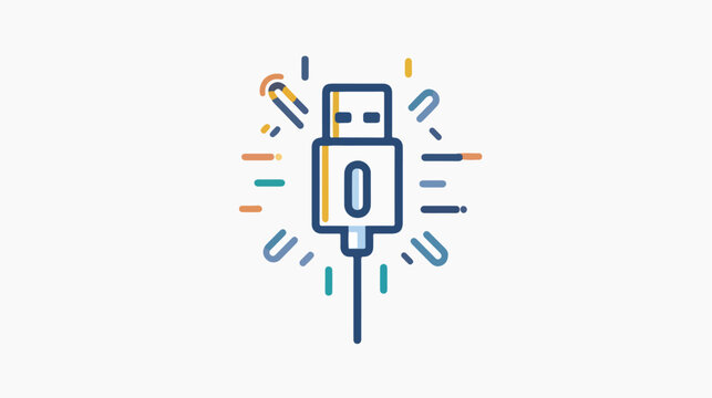 USB charging plug vector icon. Simple thin line outline.