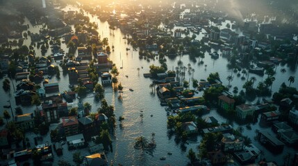 Major cities were destroyed by floods.