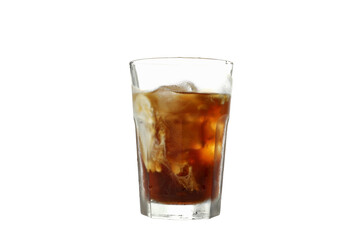 Fototapeta na wymiar PNG, Glass with iced coffee, isolated on white background