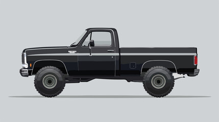 Vector isolated black off-road pickup truck