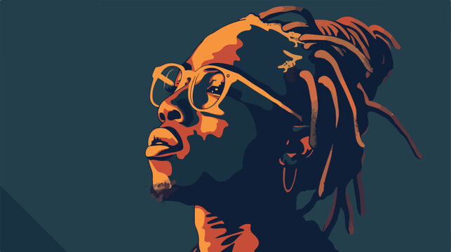 Vector image illustration of African American person