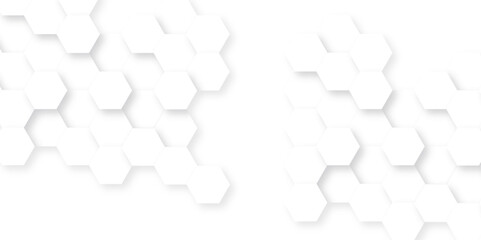 Abstract background with hexagon, modern abstract vector polygonal pattern. Futuristic abstract honeycomb technology white background. Luxury white hexagon pattern.