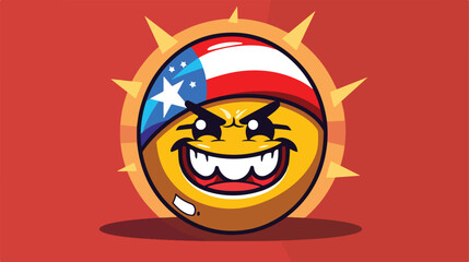 Wrathful expression of the Malaysia flag badge mascot. - obrazy, fototapety, plakaty