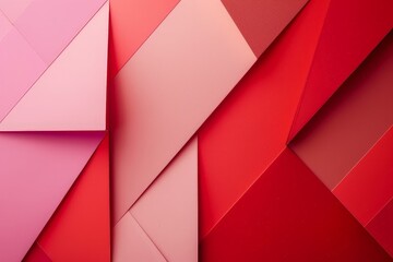 Generate a stylish and modern design with a focus on red and pink geometric elements