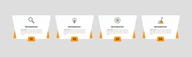 Infographic label design template with icons and 4 options or steps.