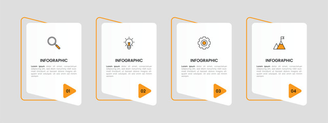 Infographic label design template with icons and 4 options or steps.
