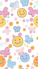smile simbol wallpaper seamless pattern
