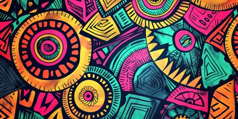 Photo african tribal pattern background in colorful tone