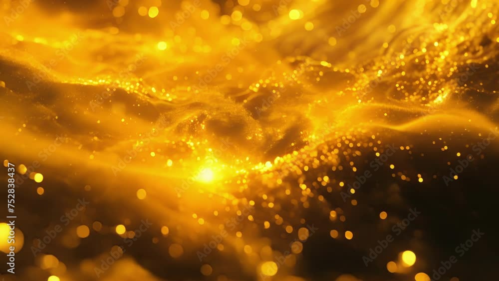 Poster golden streams of light intertwine and pulse with an otherworldly energy illuminating the void with 