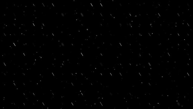 Template animation of evenly spaced metal nail symbols of different sizes and opacity. Animation of transparency and size. Seamless looped 4k animation on black background with stars