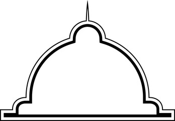 Islamic Dome Design double lines Outline Linear Black Stroke silhouettes Design pictogram symbol visual illustration