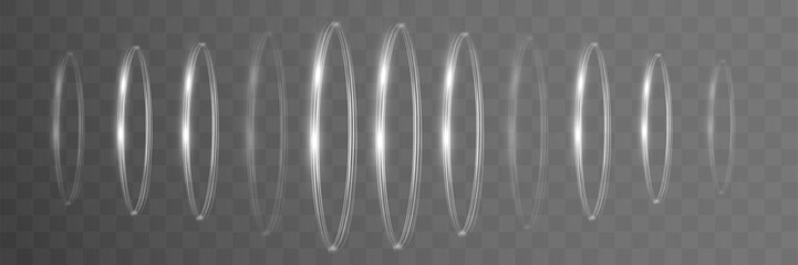 White blur trail wave,
circle silver line of light speed.Vector illustration.