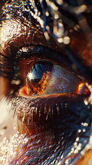 Close-up of a human eye. Macro photography.AI.