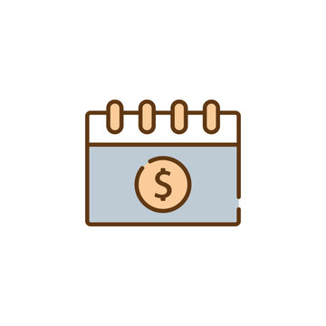 Calendar Icon with Dollar Sign Concept