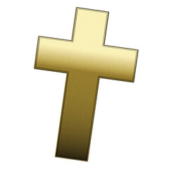 golden cross with fancy beveled border on transparent background - 752843882