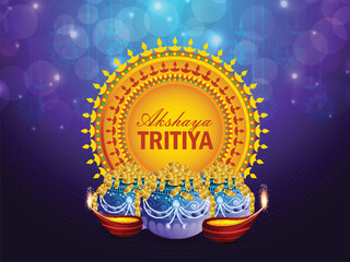Happy akshaya tritiya indian festival greeting card
