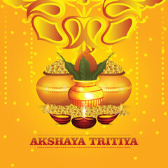 Happy akshaya tritiya indian festival greeting card