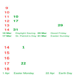 January to June Calendar, Holidays 2024, Calendar with Week Numbers, Half-Year Calendar, 2024 Holidays Title, Week Numbers 2024,February,March,Daylight Saving (March 10, 2024),St. Patrick's Day (March